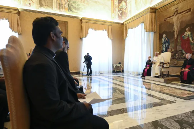 Papa Francesco, Dehoniani | Papa Francesco incontra il capitolo generale dei Dehoniani, Palazzo Apostolico Vaticano, 27 giugno 2024 | Vatican Media / ACI Group