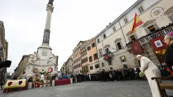 Papa Francesco durante l'atto di omaggio all'Immacolata di Piazza di Spagna, 8 dicembre 2023 / Vatican Media / ACI Group