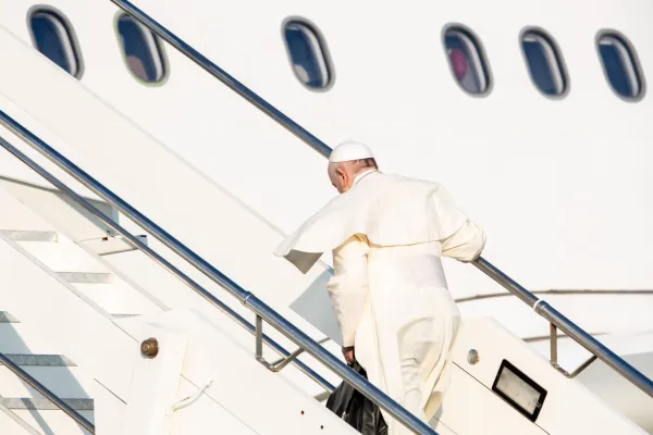Papa Francesco in partenza per il suo viaggio internazionale in Mozambico, Madagascar e Maurizio, 4 settembre 2019 / Daniel Ibanez / ACI Group