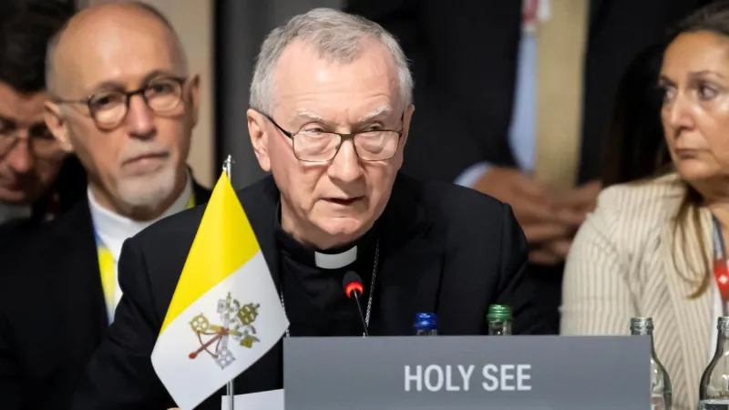 Cardinale Parolin | Il Cardinale Parolin durante il suo intervento alla Conferenza di Alto Livello sull'Ucraina | Vatican News