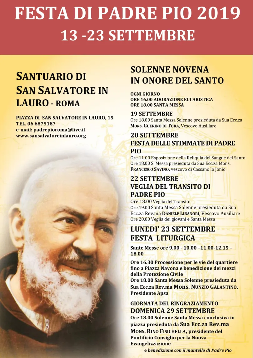 Padre Pio La Festa A San Salvatore In Lauro A Roma