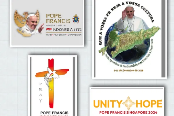 I quattro loghi del viaggio di Papa Francesco in Asia - con le tappe di Indonesia, Papua Nuova Guinea, Timor Est, Singapore / Sala Stampa della Santa Sede