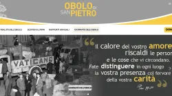 La schermata della home page del sito dell'Obolo di San Pietro / Obolo.va