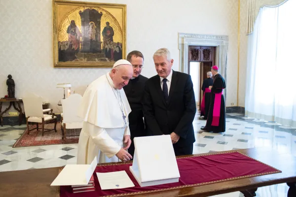 Papa Francesco con Thorbjørn Jagland, Segretario Generale del Consiglio d’Europa, 17 gennaio 2019 / Vatican Media / ACI Group