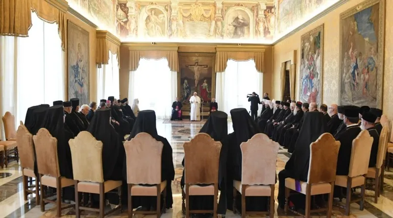 Papa Francesco, Chiesa Greco Cattolica Ucraina | Papa Francesco incontra i vescovi del sinodo greco cattolico ucraino, settembre 2019 | Vatican Media / ACI Group