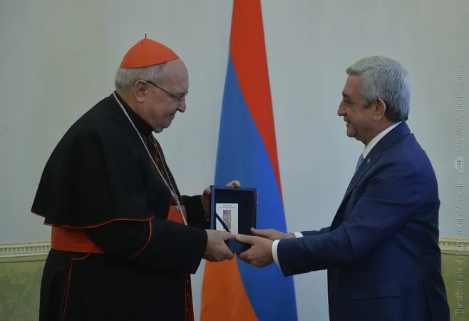 Cardinale Sandri e Serzh Sargsyan | Il Cardinale Sandri incontra il presidente armeno durante uno dei suoi viaggi in Armenia | President.am