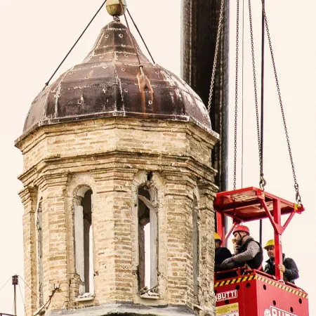 Terremoto Marche | Messa in sicurezza della lanterna della Chiesa di San Paolo, a Macerata (2016) | Foto: @luna_simoncini 