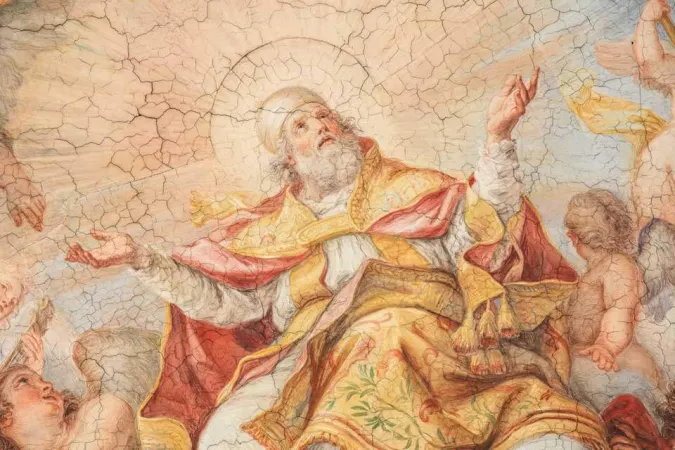 San Clemente in un affresco della basilica che porta il suo nome  |  | basilicasanclemente.com