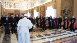 Papa Francesco riceve in udienza i membri della Pontificia Accademia di Teologia, Sala del Concistoro, Palazzo Apostolico Vaticano, 26 gennaio 2018 / Vatican Media / ACI Group