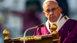 Papa Francesco durante la celebrazione al Cimitero Laurentino, Roma, 2 novembre 2018 / Daniel Ibanez / ACI Group