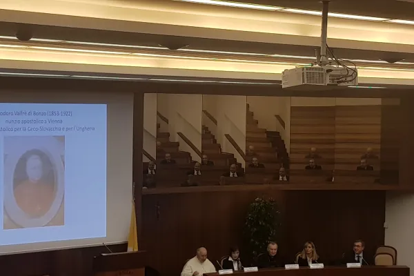 Il Cardinale Parolin parla alla Conferenza Internazionale "Santa Sede e Cattolici nel mondo post-bellico", Pontificia Università Lateranense, 14 novembre 2018 / AG / ACI Stampa