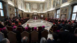 Papa Francesco durante il discorso di auguri natalizi alla Curia Romana, Sala Clementina, Palazzo Apostolico Vaticano, 21 dicembre 2018 / Vatican Media / ACI Group