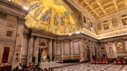 Papa Francesco in San Paolo Fuori Le Mura, per le celebrazioni dei Vespri che aprono la Settimana di Preghiera dell'Unità dei Cristiani, 18 gennaio 2019 / Daniel Ibanez / ACI Group 