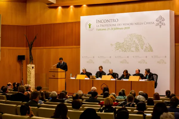 L'ultimo briefing dell'incontro sulla Protezione dei Minori della Chiesa, Augustinianum, Roma, 24 febbraio 2019 / Daniel Ibanez / ACI Group