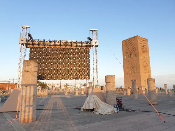 Papa Francesco in Marocco | La spianata della moschea con veduta della Torre di Hassan, dove Papa Francesco incontrerà la società civile  | AG / ACI Stampa