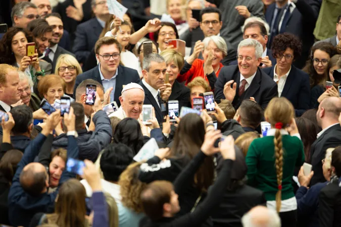 Papa Francesco con gli studenti della LUMSA |  | Daniel Ibanez / Aci Group