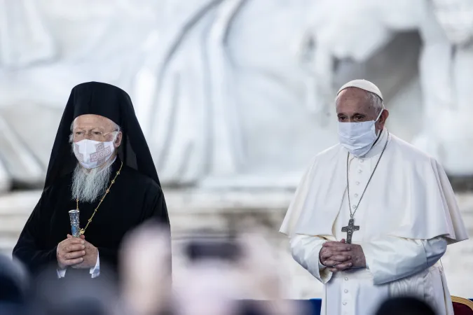 Papa Francesco, Patriarca Bartolomeo | Papa Francesco e il Patriarca Bartolomeo al Campidoglio di Roma per l'incontro per la pace 