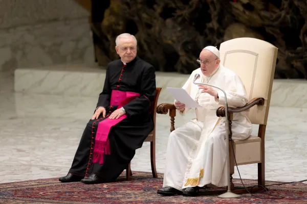 Papa Francesco durante una udienza generale / Daniel Ibanez / ACI Group