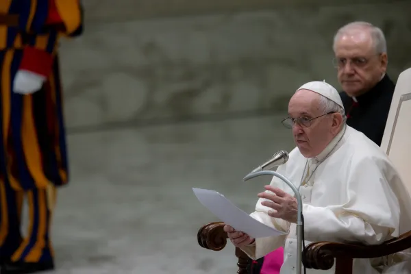 Papa Francesco durante l'udienza generale del 29 dicembre 2021 / Daniel Ibanez / ACI Group