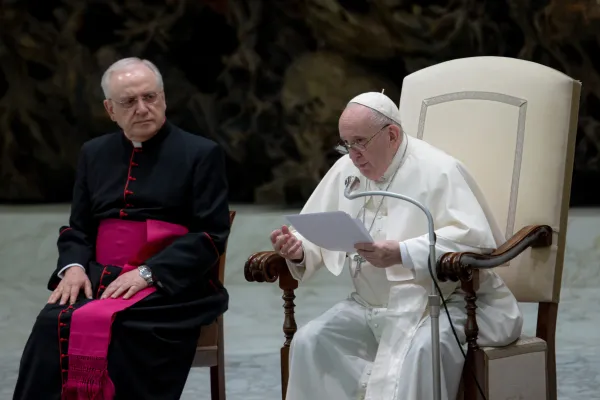 Papa Francesco durante l'udienza generale del 19 gennaio 2022 / Daniel Ibanez / ACI Group