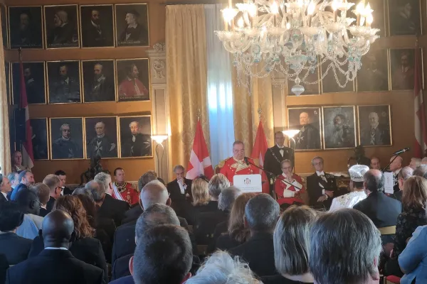 Fra' John Dunlap durante l'incontro con il Corpo Diplomatico accreditato presso l'Ordine di Malta, Villa Magistrale, 10 gennaio 2023 / AG / ACI Group