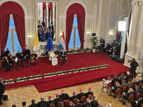 Papa Francesco, Lussemburgo | Papa Francesco incontra autorità e corpo diplomatico di Lussemburgo, Cercle Cité, Lussemburgo, 26 settembre 2024 | AG / ACI Group