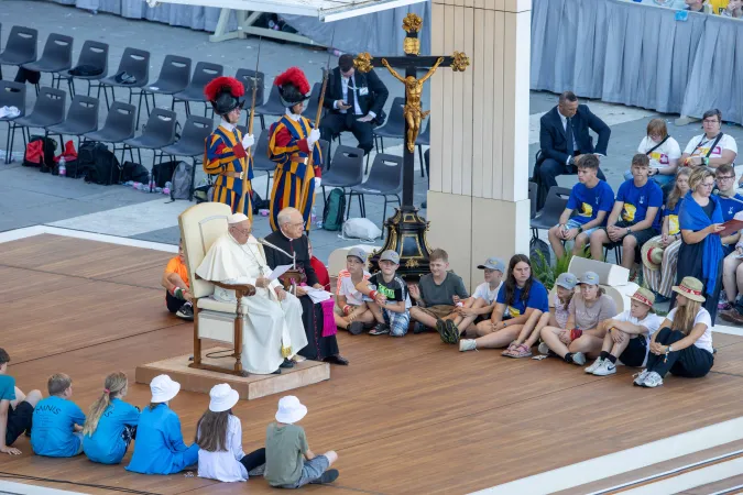 Papa Francesco durante l'udienza di oggi pomeriggio |  | Daniel Ibanez / ACI group