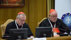 Il Cardinale Parolin parla al convegno (Re)Thinking Europe. Al suo fianco, il Cardinale Reinhard Marx, presidente del COMECE, Aula Nuova del Sinodo, 27 ottobre 2017  / COMECE 