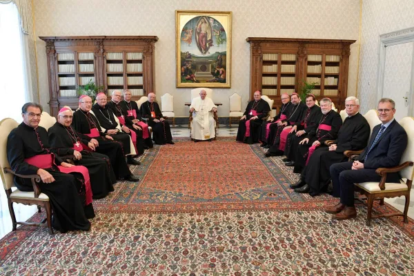 I vescovi belgi in visita ad limina durante l'incontro con Papa Francesco, 25 novembre 2022 / Vatican Media / ACI Group