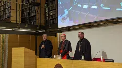 Il cardinale Gugerotti e Sua Beatitudine Shevchuk all'apertura della conferenza internazionale su San Giosafat al Pontificio Istituto Orientale, 13 novembre 2023 / Pontificio Istituto Orientale