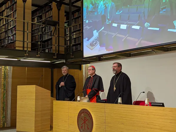 Gugerotti, Shevchuk | Il cardinale Gugerotti e Sua Beatitudine Shevchuk all'apertura della conferenza internazionale su San Giosafat al Pontificio Istituto Orientale, 13 novembre 2023 | Pontificio Istituto Orientale