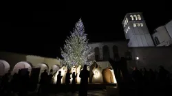 La città di Assisi illuminata di colori / Credit Sala Stampa del Sacro Convento