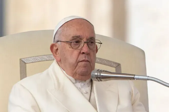 Papa Francesco durante un'udienza generale