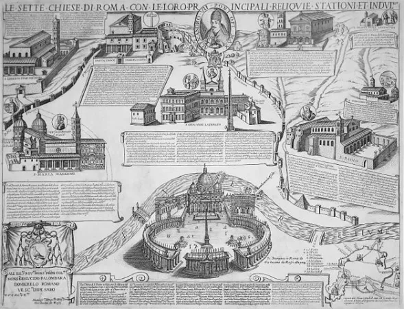 La mappa delle pellegrinaggio alle sette chiese di Laura e Tempesta del 1600 |  | Wikipedia