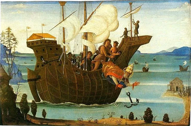  Martirio di san Clemente Romano, opera di Bernardino Fungai, 1480 circa. |  | Wikipedia