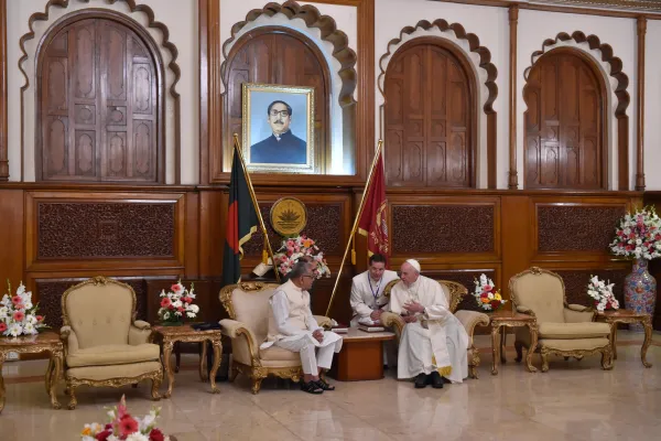 Papa Francesco incontra il presidente del Bangladesh Habdul Hamid, Palazzo Presidenziale di Dhaka, 30 novembre 2017 / L'Osservatore Romano / ACI Group