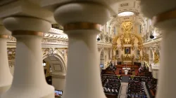 Papa Francesco durante i Vespri con i vescovi, i sacerdoti, i diaconi e i seminaristi del Canada, Notre Dame de Quebec, 28 luglio 2022 / Vatican Media / ACI Group