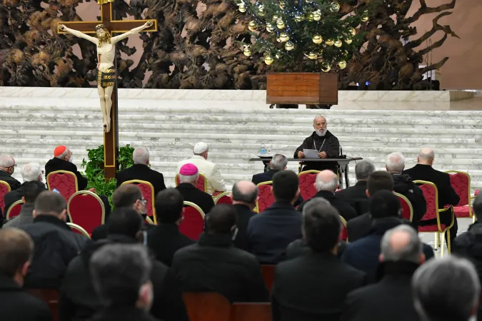 Cardinale Cantalamessa, predica di Avvento | Il Cardinale Cantalamessa durante l'ultima predica di Avvento del 2020, Aula Paolo VI, 18 dicembre 2020 | Vatican Media / ACI Group