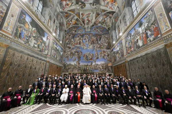 Papa Francesco con il corpo diplomatico accreditato presso la Santa Sede, Cappella Sistina, 9 gennaio 2025 / Vatican Media / ACI Group