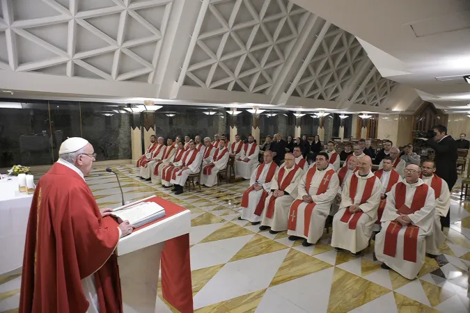 Papa Francesco a Santa Marta | Papa Francesco durante una Messa di Santa Marta  | Vatican Media / ACI Group