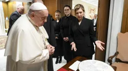 La first lady ucraina Olena Zelenska con Papa Francesco, Auletta Paolo VI, 20 novembre 2024 / Vatican Media / ACI Group