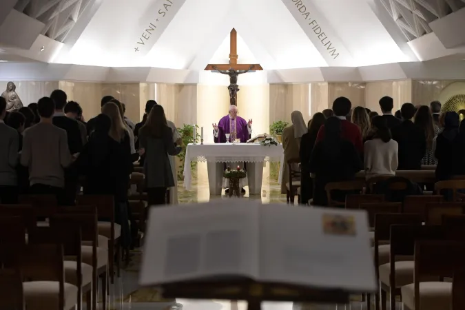 Papa Francesco a Santa Marta | Papa Francesco durante una Messa di Santa Marta  | Vatican Media / ACI Group