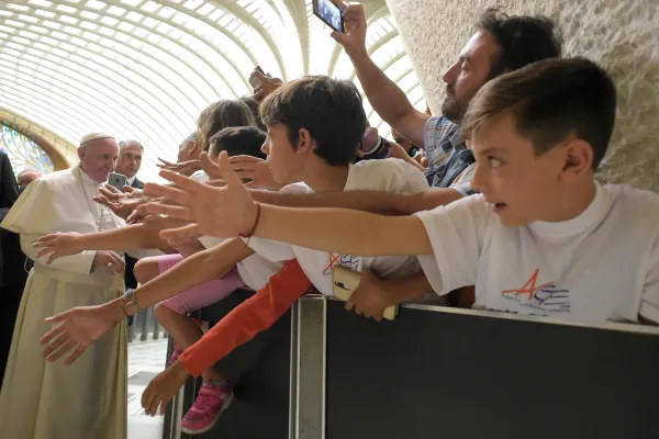 Papa Francesco incontra le famiglie dell'AGE, aula Paolo VI, 7 settembre 2018  / Vatican Media / ACI Group 