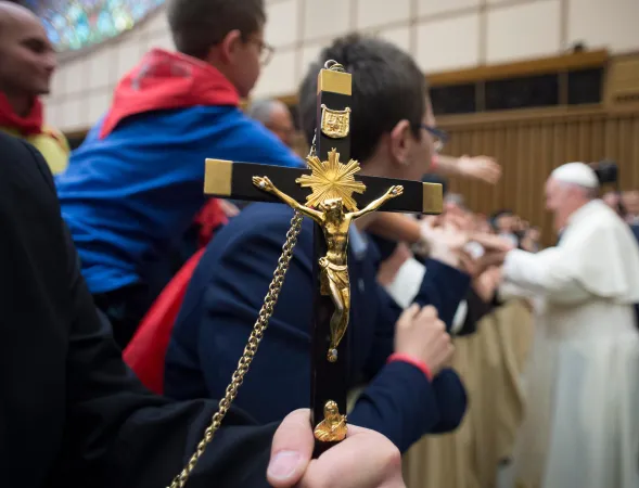 Papa Francesco e le famiglie del Preziosissimo Sangue | L'udienza di Papa Francesco con le Famiglie del Preziosissimo Sangue, Aula Paolo VI, 30 giugno 2018 | Vatican Media / ACI Group 