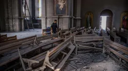 La chiesa di Shusha dopo il bombarrdamento / PD