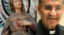 Il Cardinale Boutros Bechara Rai, patriarca dei maroniti euna statua del Cuore Immacolato di Maria
 / Cathopic / Vatican News