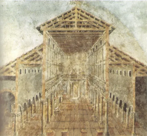 Un affresco dell' antica basilica di san Pietro |  | pd