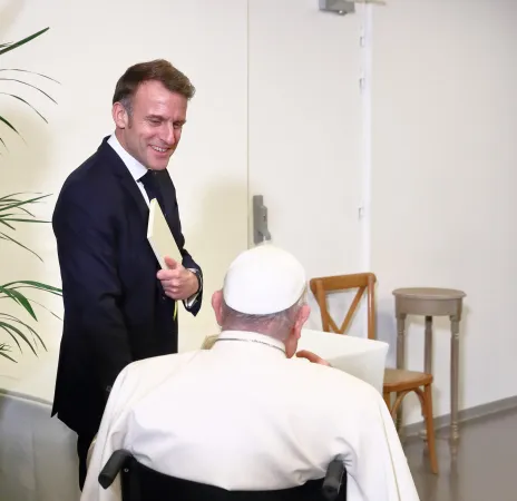 Papa e Macron |  | POOL, credit ©️ Daniel Ibáñez/EWTN/Vatican Pool