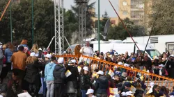 Papa Francesco durante la sua vista nel quartiere di Napoli Scampia, 21 marzo 2015 / Daniel Ibanez / ACI Group