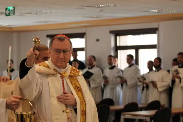 Rome, Italy - January 6, 2015: Cardinal Pietro Parolin, Vatican Secretary of State, blesses a new building at the North American College in Rome on Jan. 6, 2015. / Bohumil Petrick / Catholic News Agency